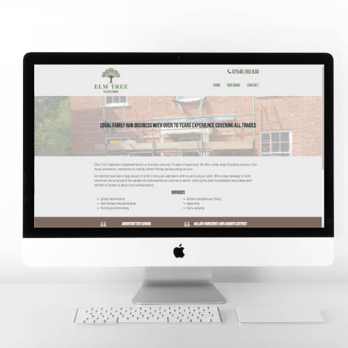 Elm Tree Tradesmen | Website Design | Website Preview Image
